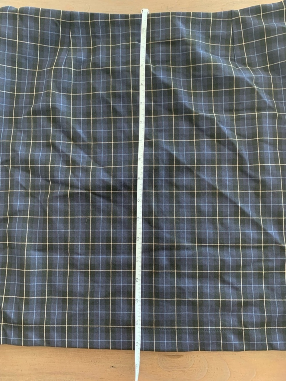 Theory Galway A-Line Mini Skirt blue black plaid NWT - Picture 7 of 10